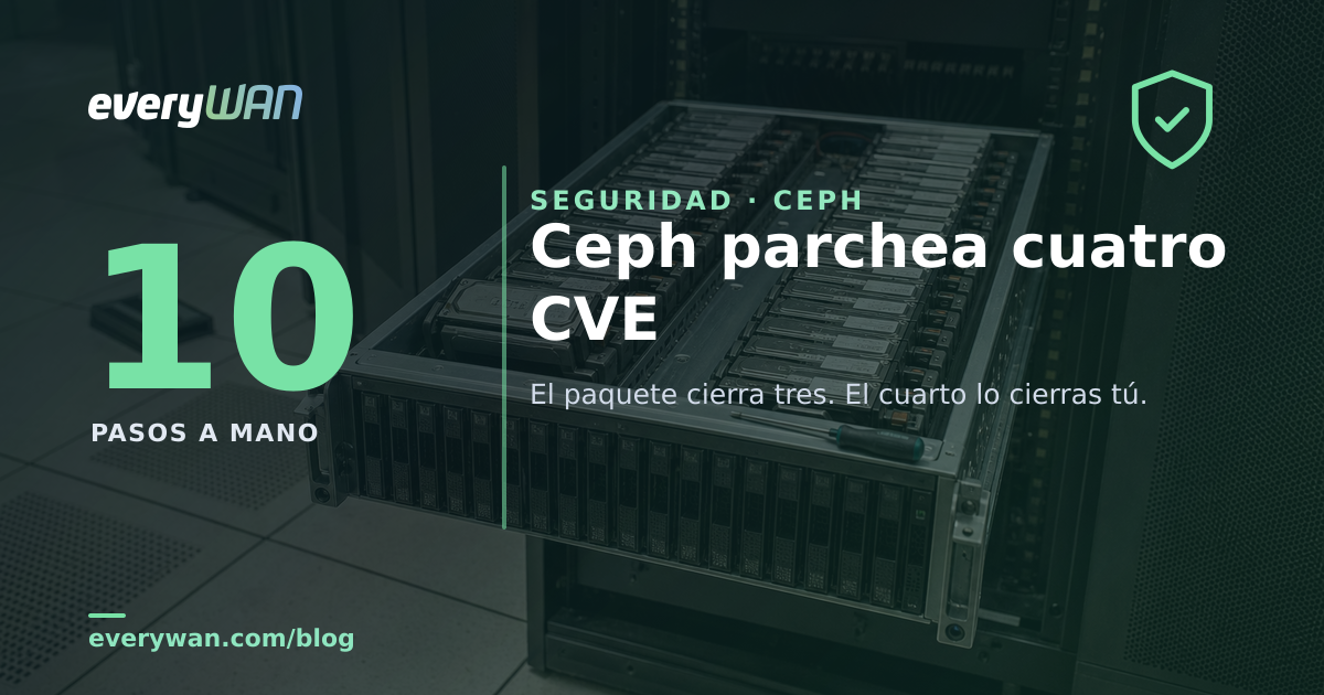 Ceph patches four CVEs: the package closes three, the fourth is on you