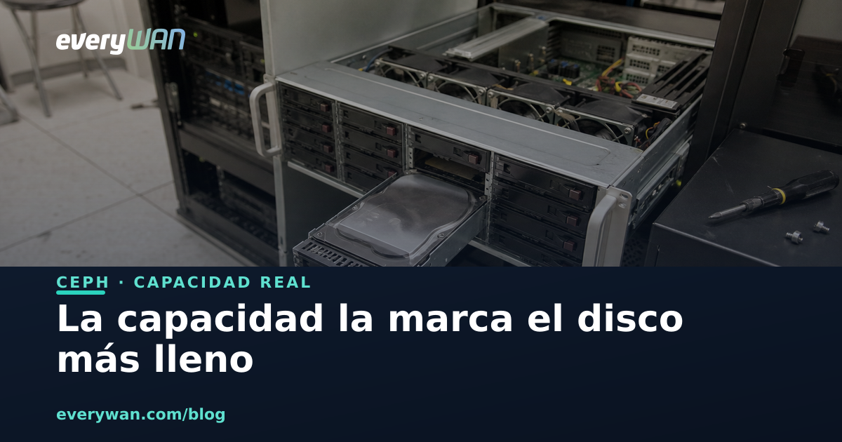 Safata de discs d'un servidor oberta damunt d'un rack, amb diverses unitats de 3,5 polzades muntades als seus carros