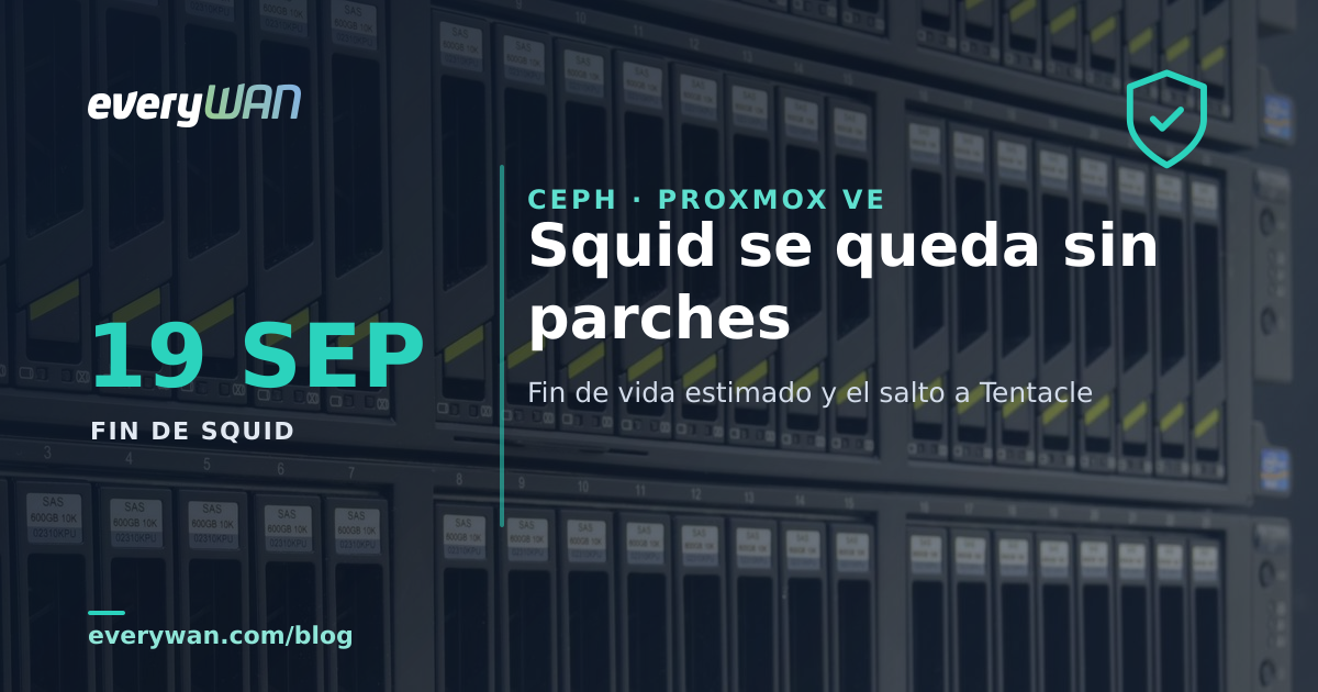 Ceph Squid 19.2 arriba al seu final de vida estimat el 19 de setembre del 2026
