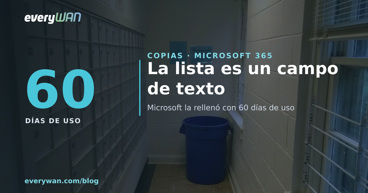 Tu copia de Exchange Online depende de un campo de texto