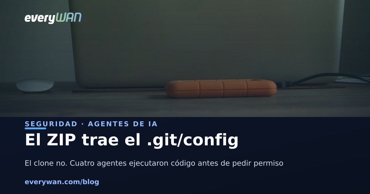 El clone no porta el .git/config. El ZIP sí