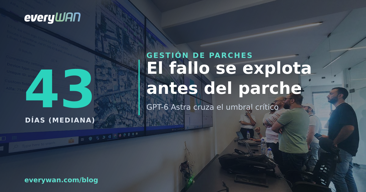 Sala de control con un muro de pantallas de monitorización y varias personas mirándolo de pie