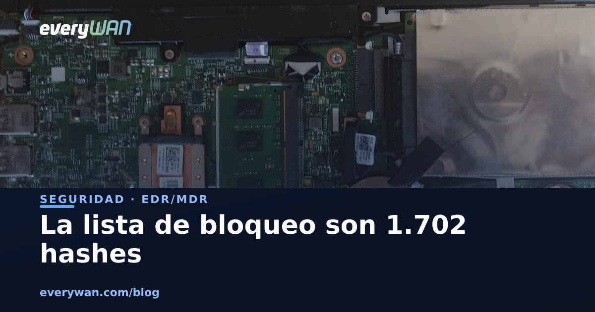 La lista de drivers bloqueados de Windows son 1.702 hashes