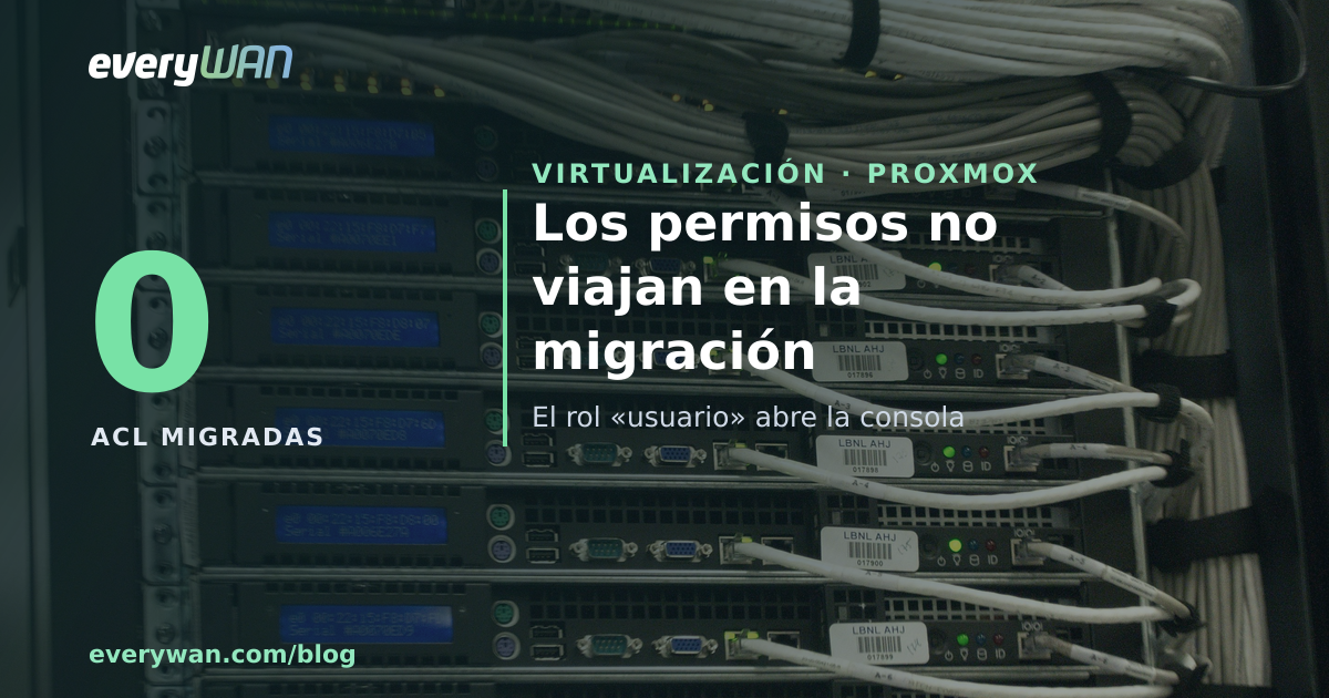 Moving to Proxmox: permissions do not travel, and the role that sounds like "user" opens the console