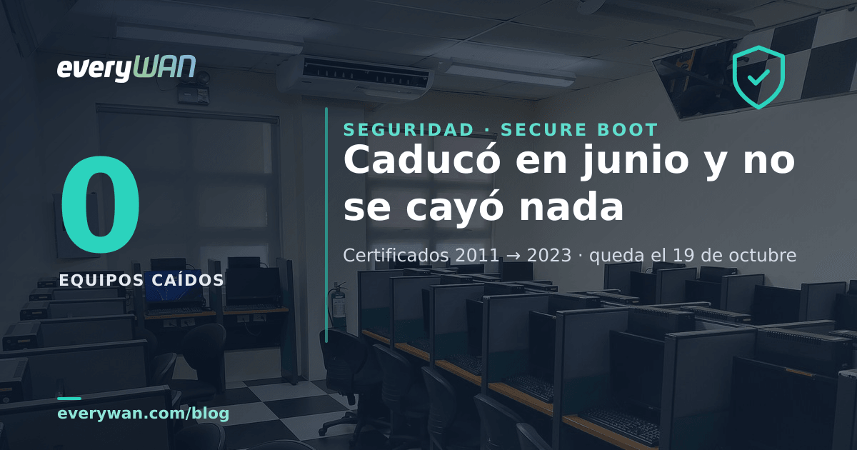 Sala llena de ordenadores encendidos y funcionando con normalidad: los certificados de Secure Boot caducaron en junio y ningún equipo dejó de arrancar