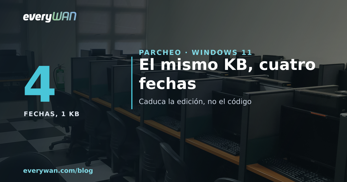 Sala amb files de llocs de treball idèntics: monitors, teclats i separadors iguals un darrere l'altre